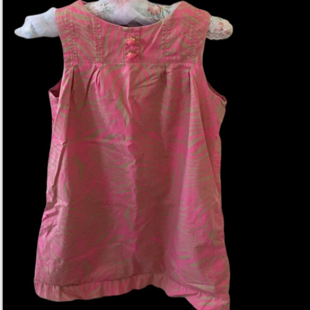 DRESS GIRLS’ SIZE 10 LILLY PULITZER SLEEVELESS LINED 100% COTTON TAN AND PINK